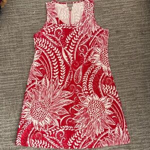 Chico’s shift dress size 2 sleeveless dress resort wear red white womens large